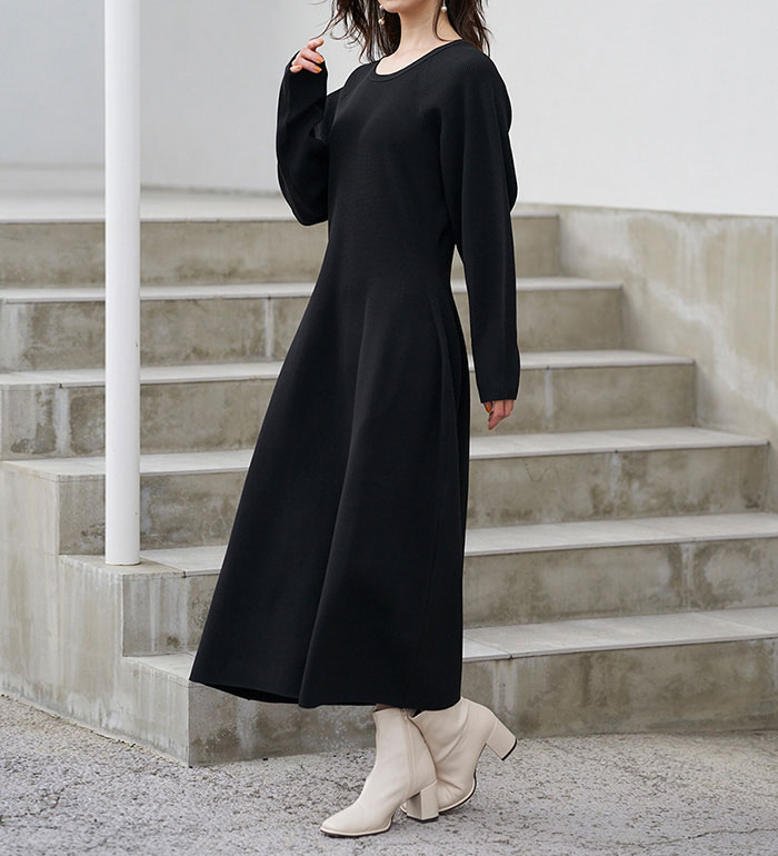 楽天市場】コクーンシルエットニットワンピ レディース 秋 ワンピース