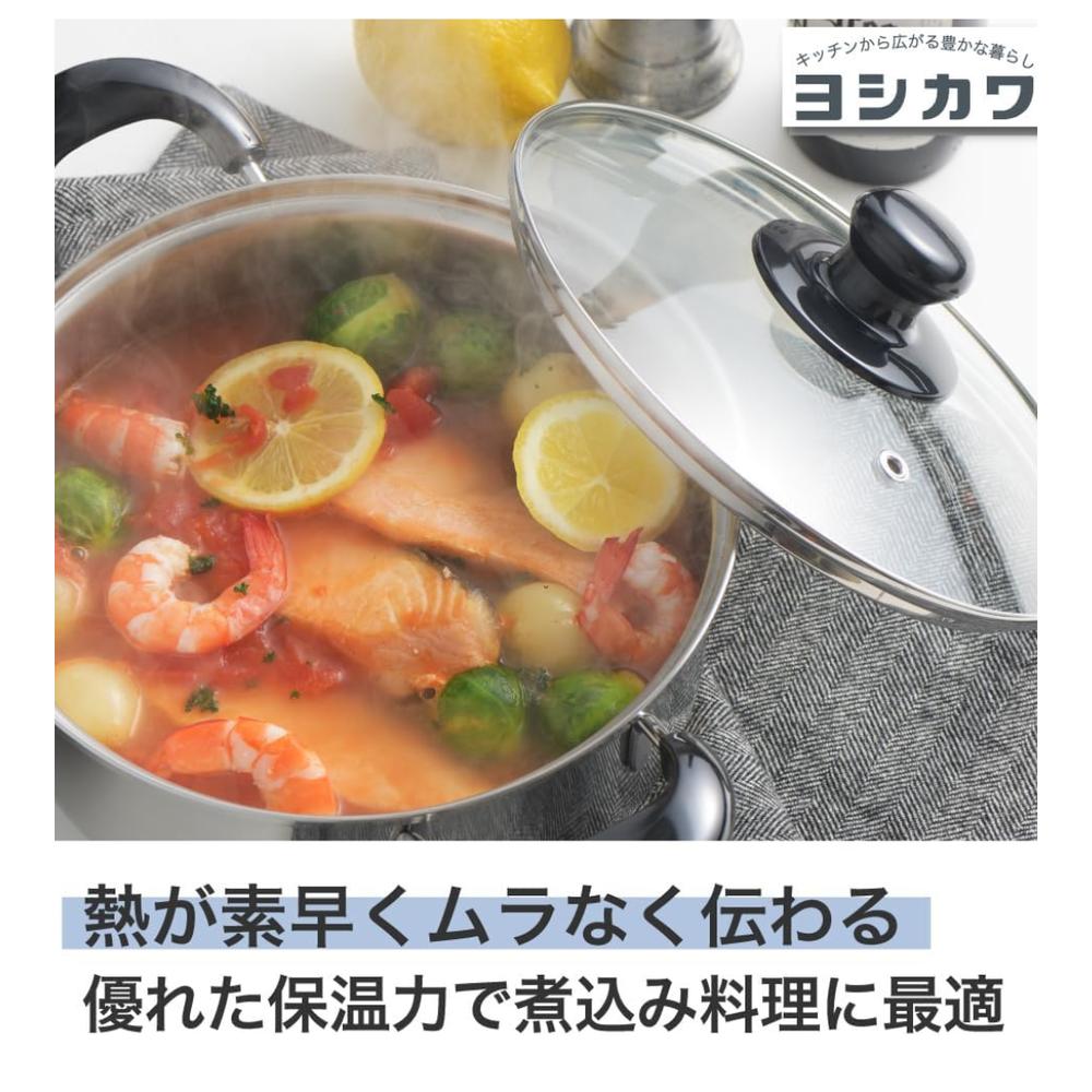 楽天市場】燕三条 選べる2size ガラス蓋 両手鍋 [浅型20cm/深型22cm