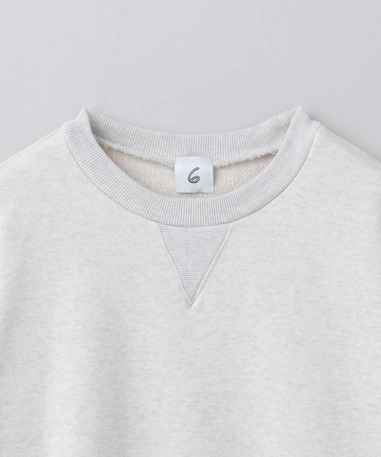 【6 ROKU】コットンウラケカラーステッチ クルーネックプルオーバー ブラック 6(ROKU)＞コットンウラケ カラーステッチ クルーネック プルオーバー 25SS