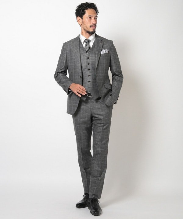 MEN'S BIGI｜ブライト杢グレンチェックスーツセットアップ