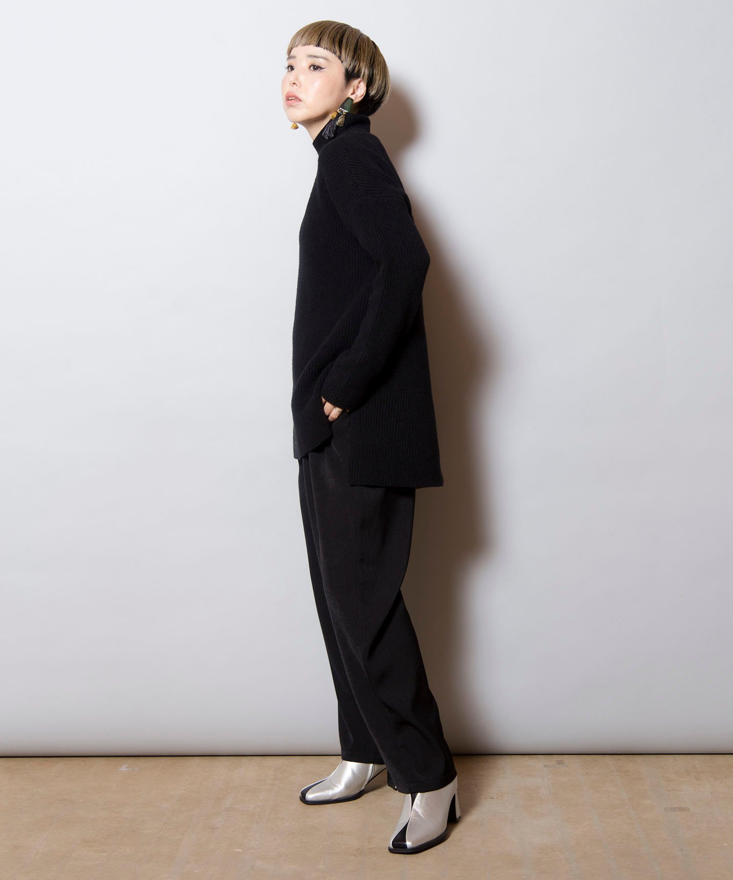 OSMOSIS｜畦ストライプタートルニットプルオーバー | Rakuten Fashion