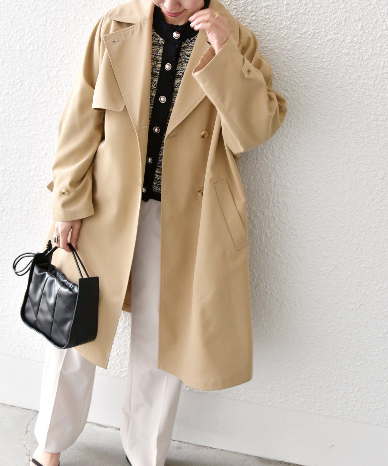 SHIPS｜SHIPS any: 〈洗濯機可能〉フレア ミディ トレンチ コート 24AW