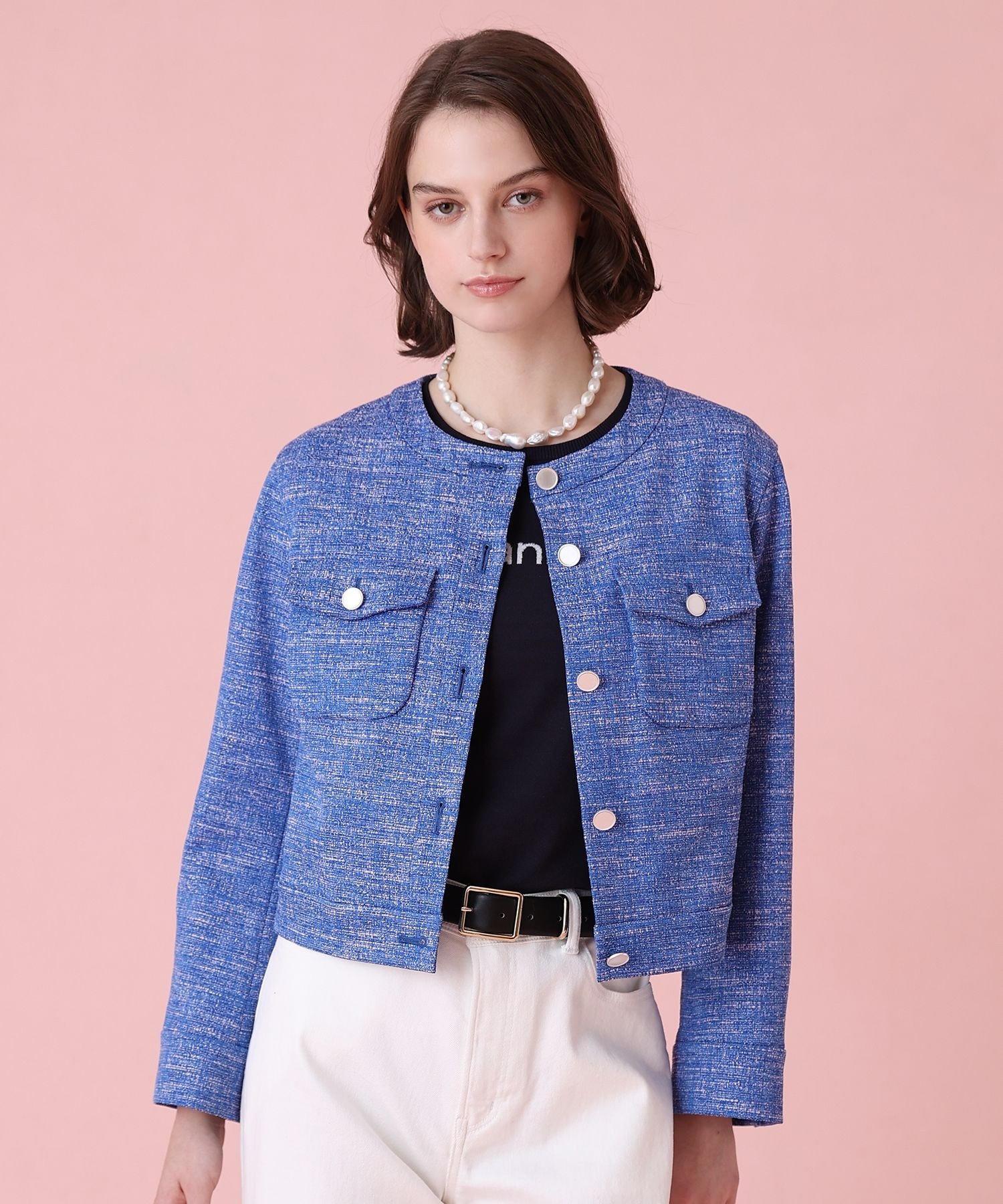 ANAYI｜【セットアップ対応商品】スラブツイードブルゾン | Rakuten