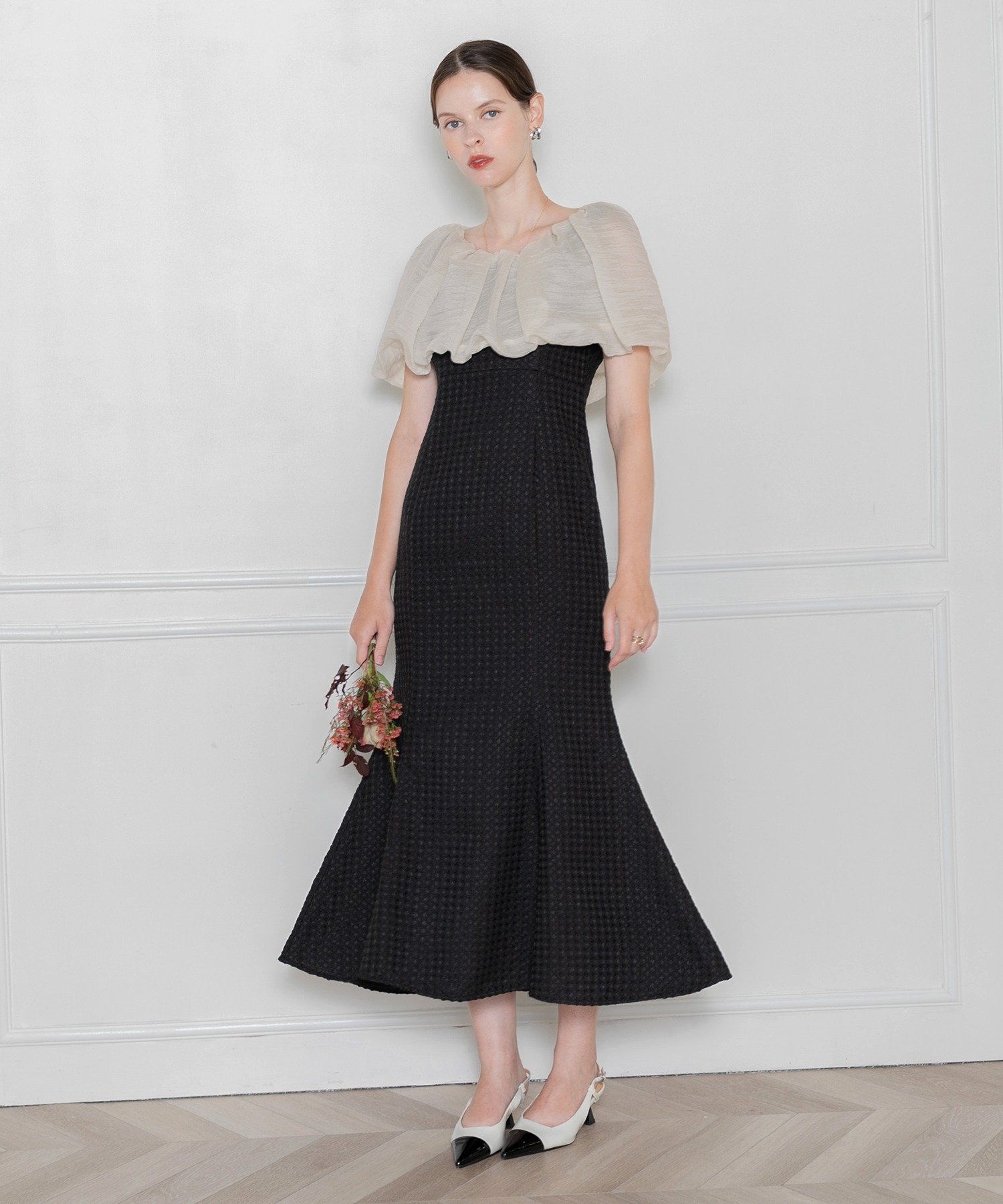 Leja｜LEJA/2WAYオフショルダーワッフル生地マーメイドワンピース