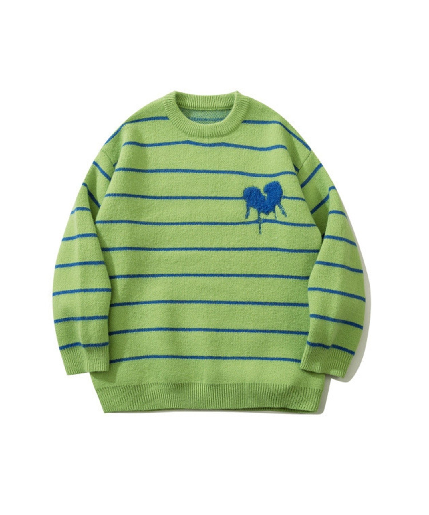 aimoha｜HOOK/(U)【HOOK】「溶けたハート」刺繍ボーダーニットセーター