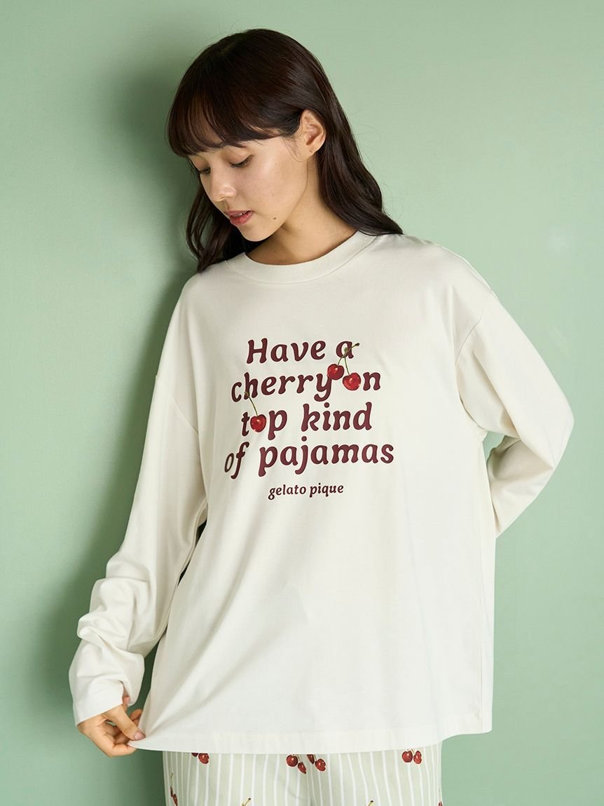 gelato pique｜【UNISEX】チェリー柄ワンポイントロンT | Rakuten