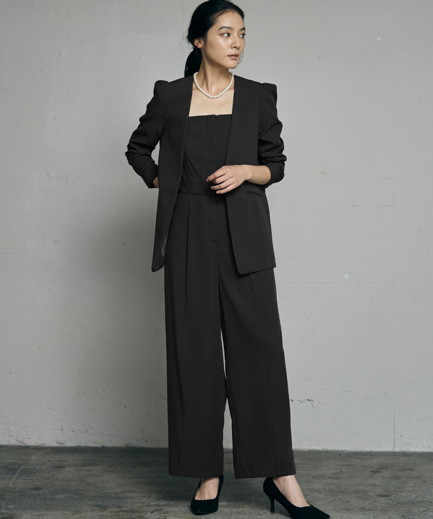 SMILE ORCHID｜オールインワンロング丈ワイドパンツドレス | Rakuten