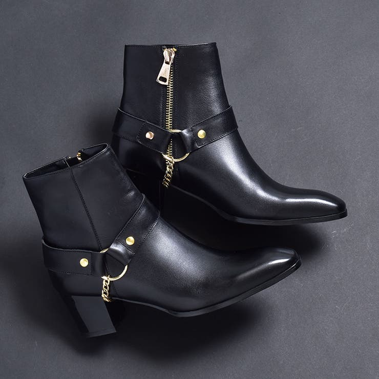 楽天市場】SVEC サイドジップ レザー リングブーツ / チェーン