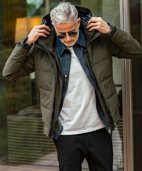 楽天市場】AKM Contemporary スタンドネック レイヤード ダウン