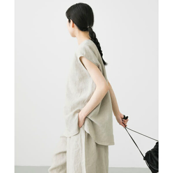 楽天市場】リネンクルーネックフレンチスリーブ／かぐれ（kagure