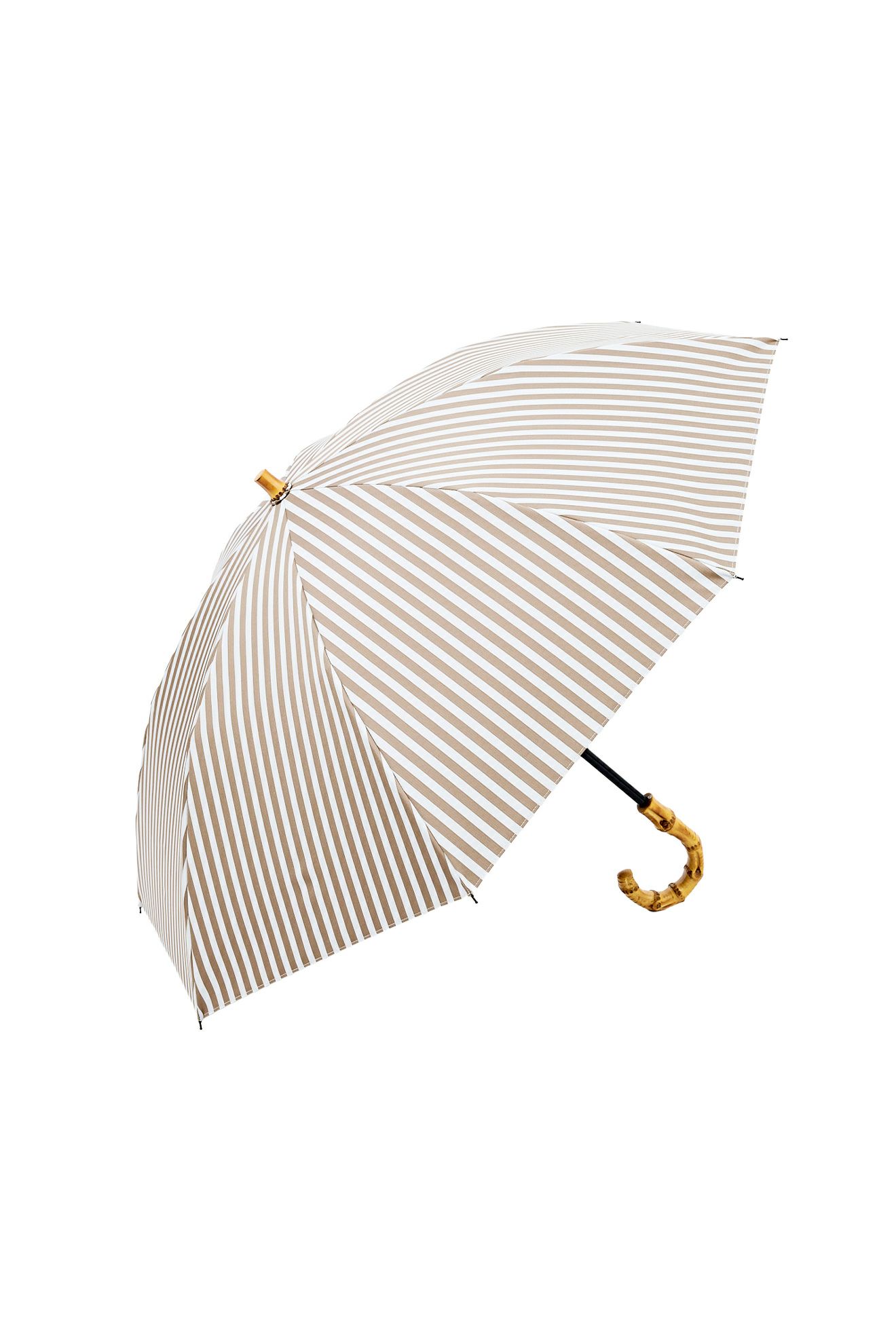 完全遮光100% 2段2WAY 折りたたみ日傘/ストライプ(50cm)