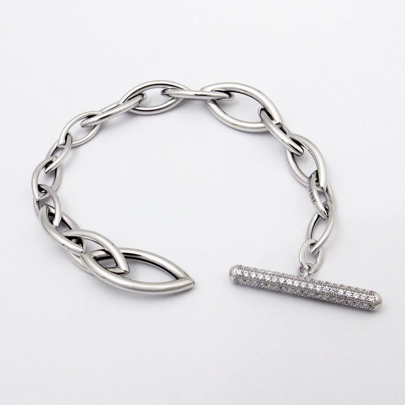 SILVER 925 シャインTバーチェーンブレスレット 25992 | UNOAERRE