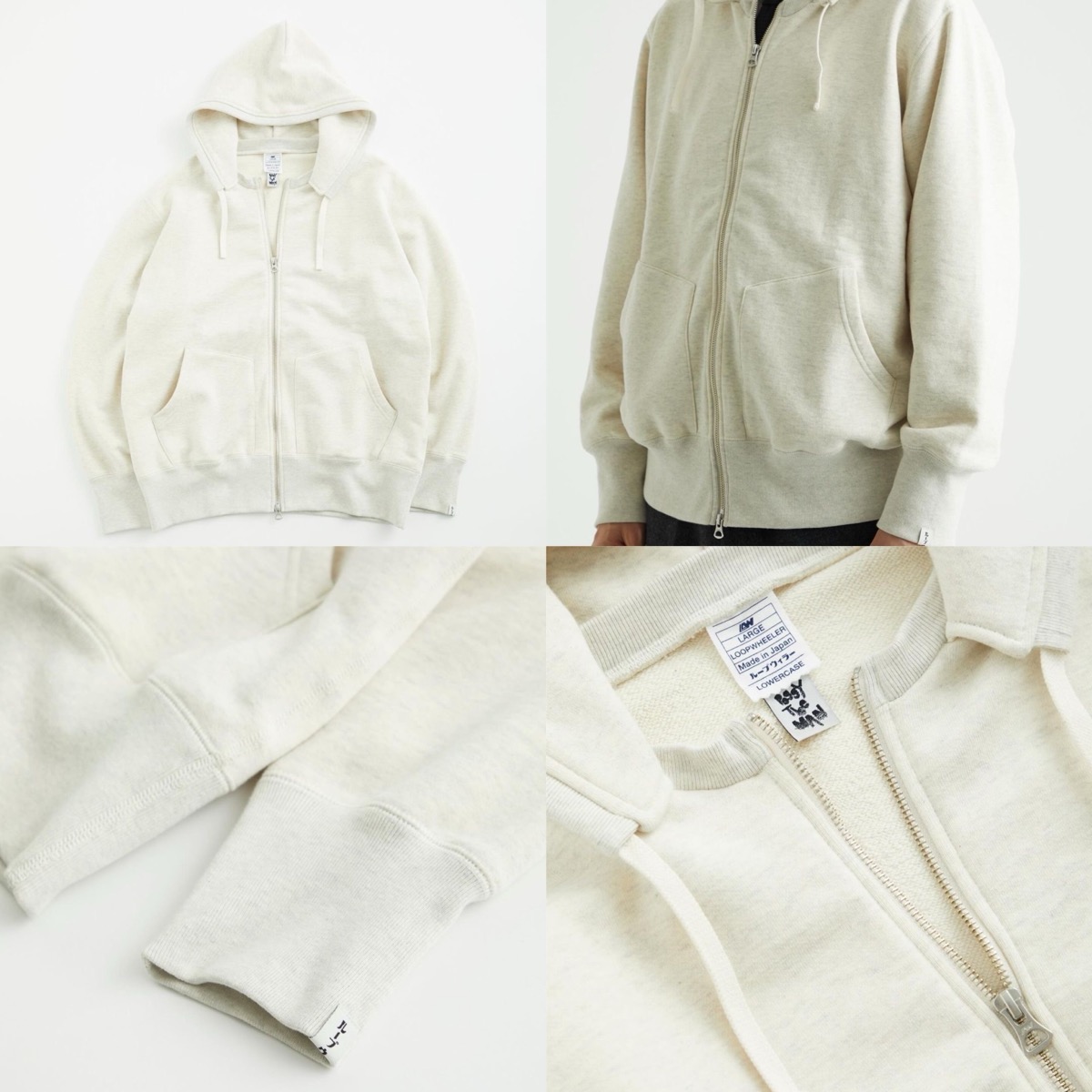 LOOPWHEELER × LOWERCASE for POGGYTHEMAN 新作ジップフーディの先行