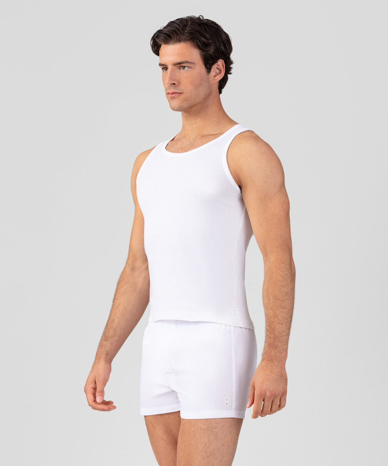 Ribbed Tank Top: White | Ron Dorff