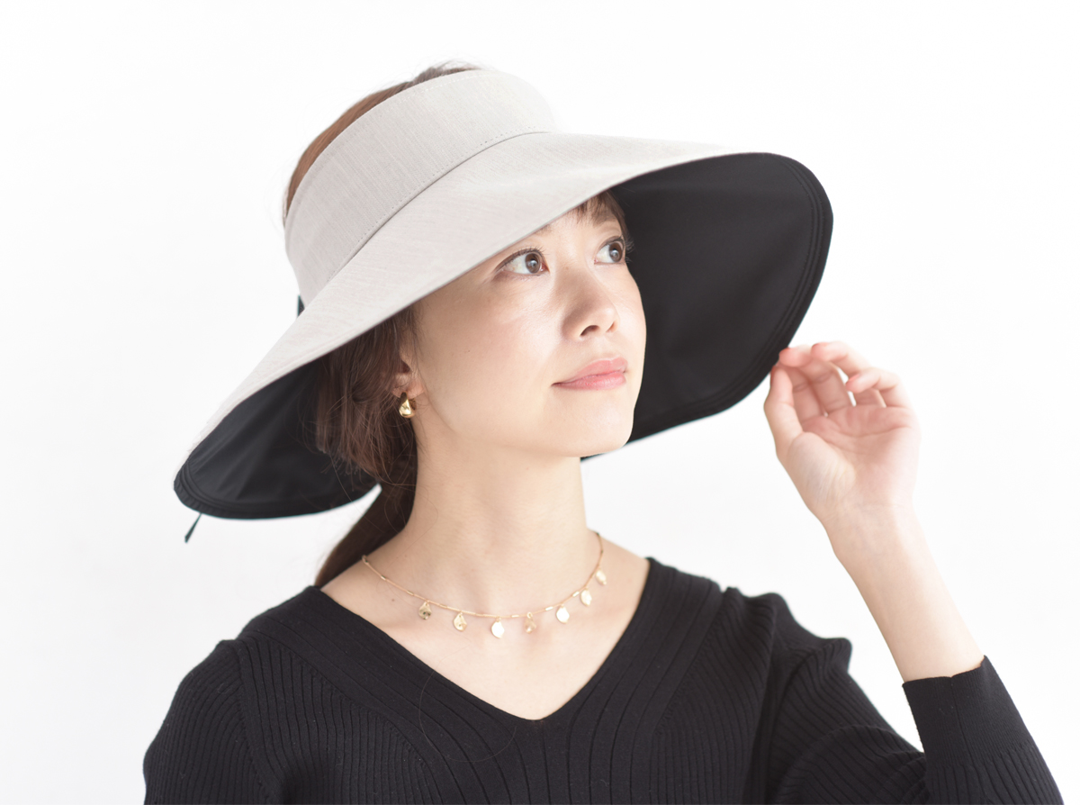 ナチュラル・サンバイザー | 完全遮光日傘｜サンバリア100