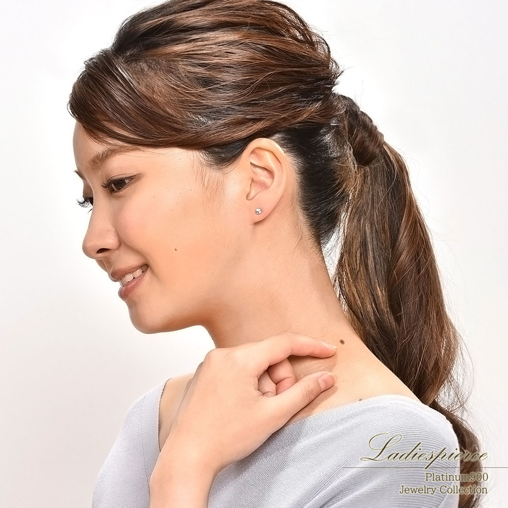 女性へのプレゼント Pt900 ブルージルコン 12月誕生石 ピアス プラチナ