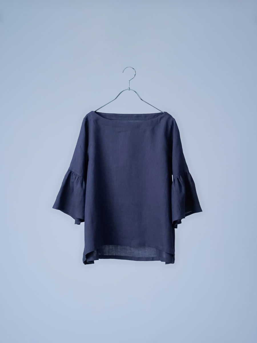 リネントップス】大人専用！ 可愛くなりすぎない フリル袖トップス