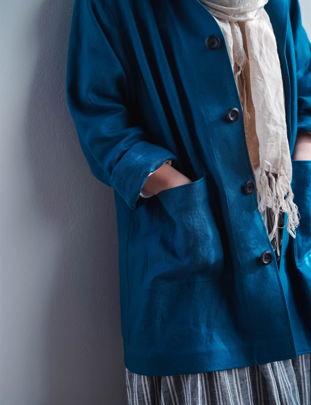 リネンジャケット】プレミアムリネン 絶品カバーオール /オーシャン