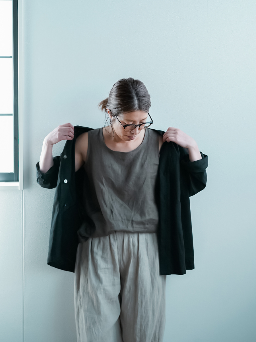 リネンタンクトップ】脇汗対策の救世主 よしタンクNEO ／ 鶯茶