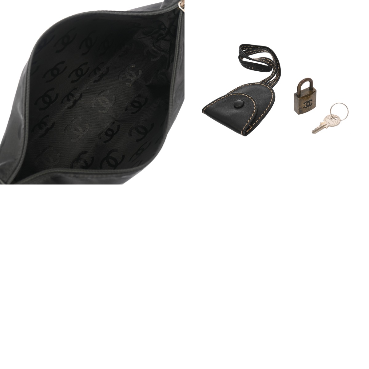 シャネル ワイルドステッチ ボストンバッグ ブラック レザー