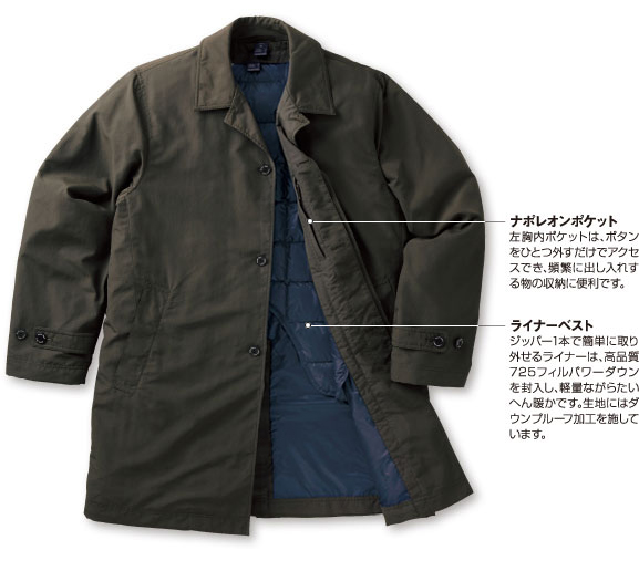 ダウンライナーコート｜モンベル