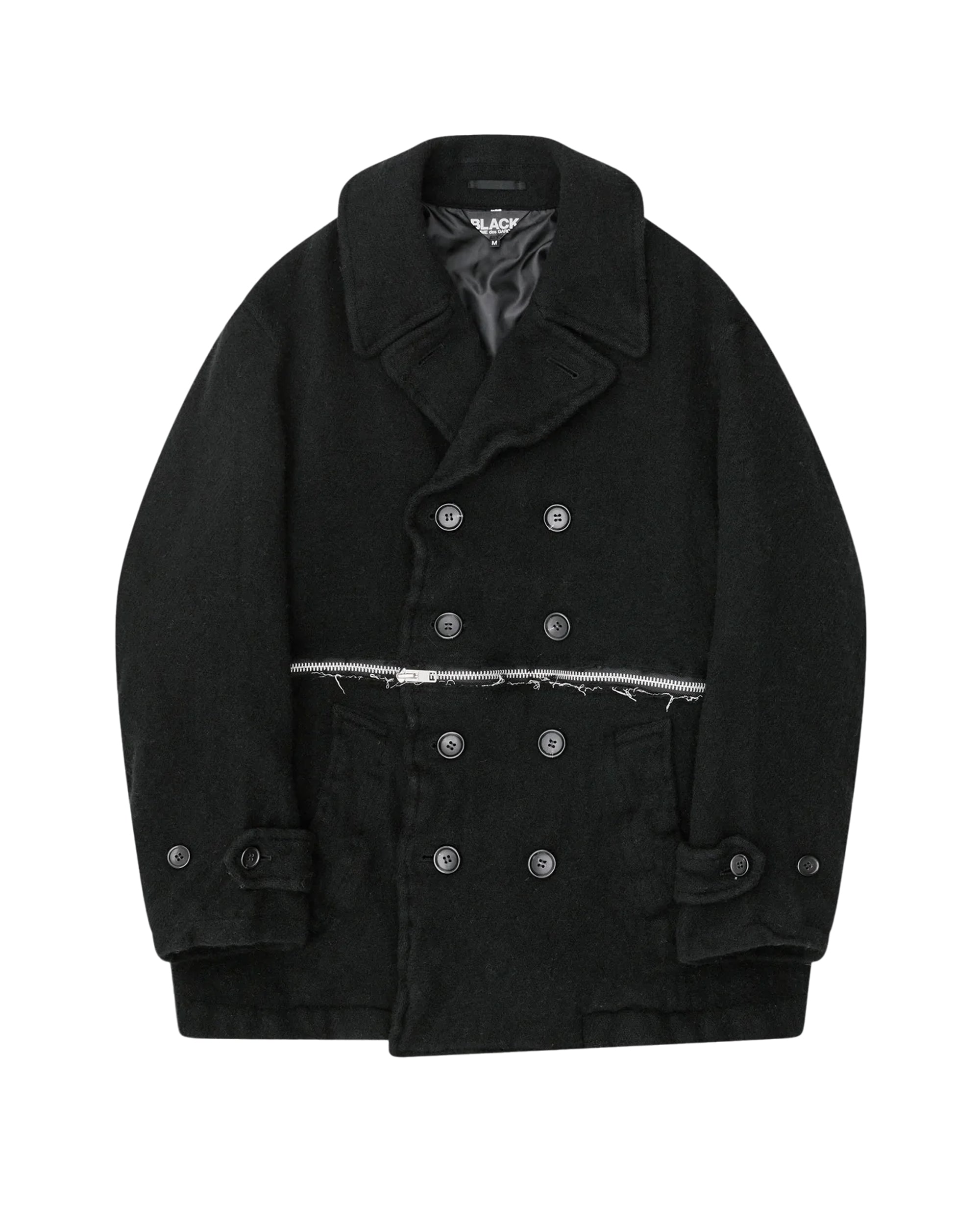 Black CDG Thick Tweed Zipped Pea Coat – COMME des GARÇONS Germany