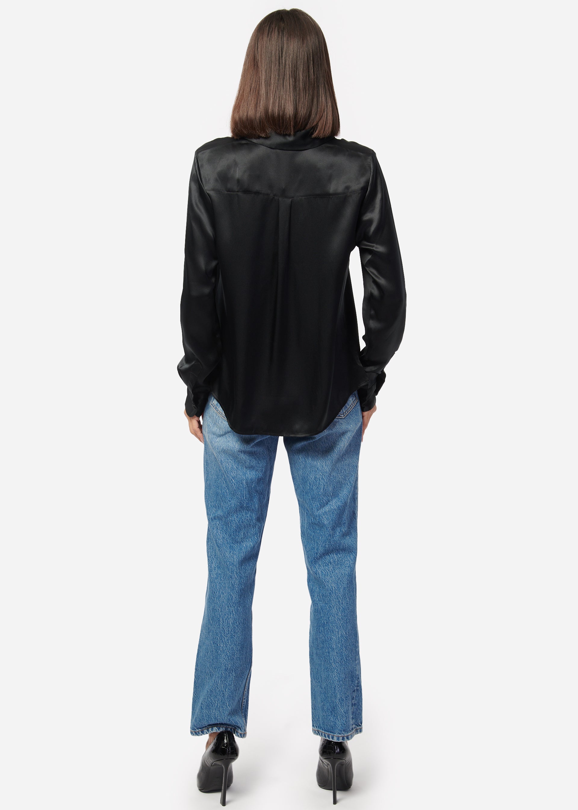 Crosby Silk Blouse Black – CAMI NYC