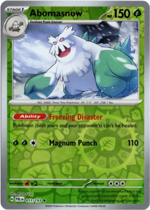 ユキノオー 海外版 英語版 リバホロ Abomasnow - 011/193 -【Card