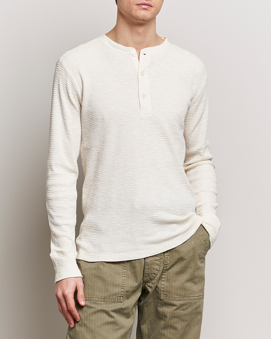 RRL Long Sleeve Henley Paper White at CareOfCarl.com