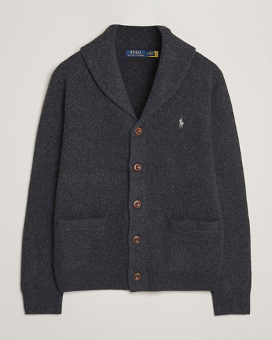 Thom Browne Wool Fleece Cardigan Charcoal at CareOfCarl.com