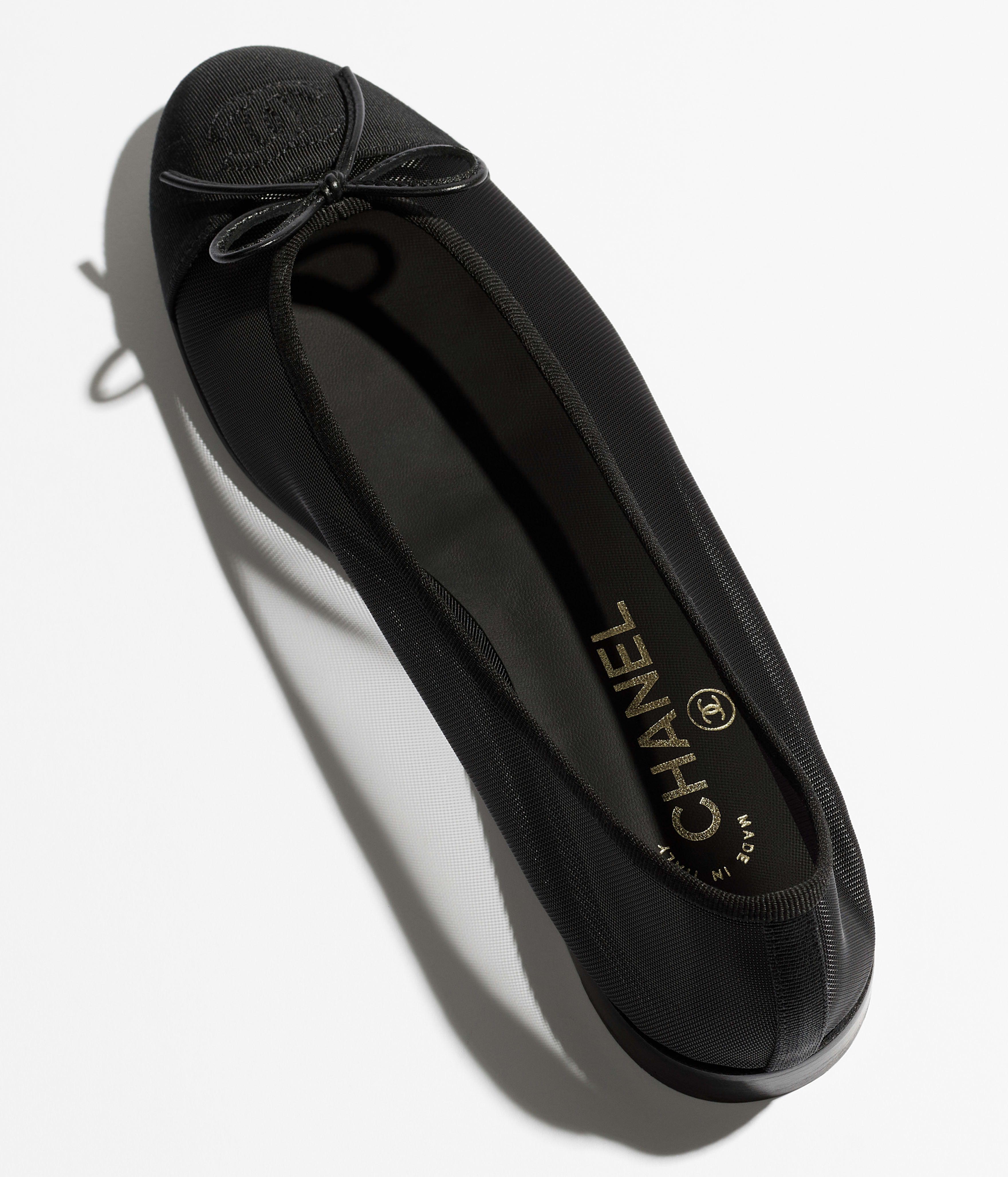 バレリーナ - メッシュ & グログラン、ブラック — ファッション