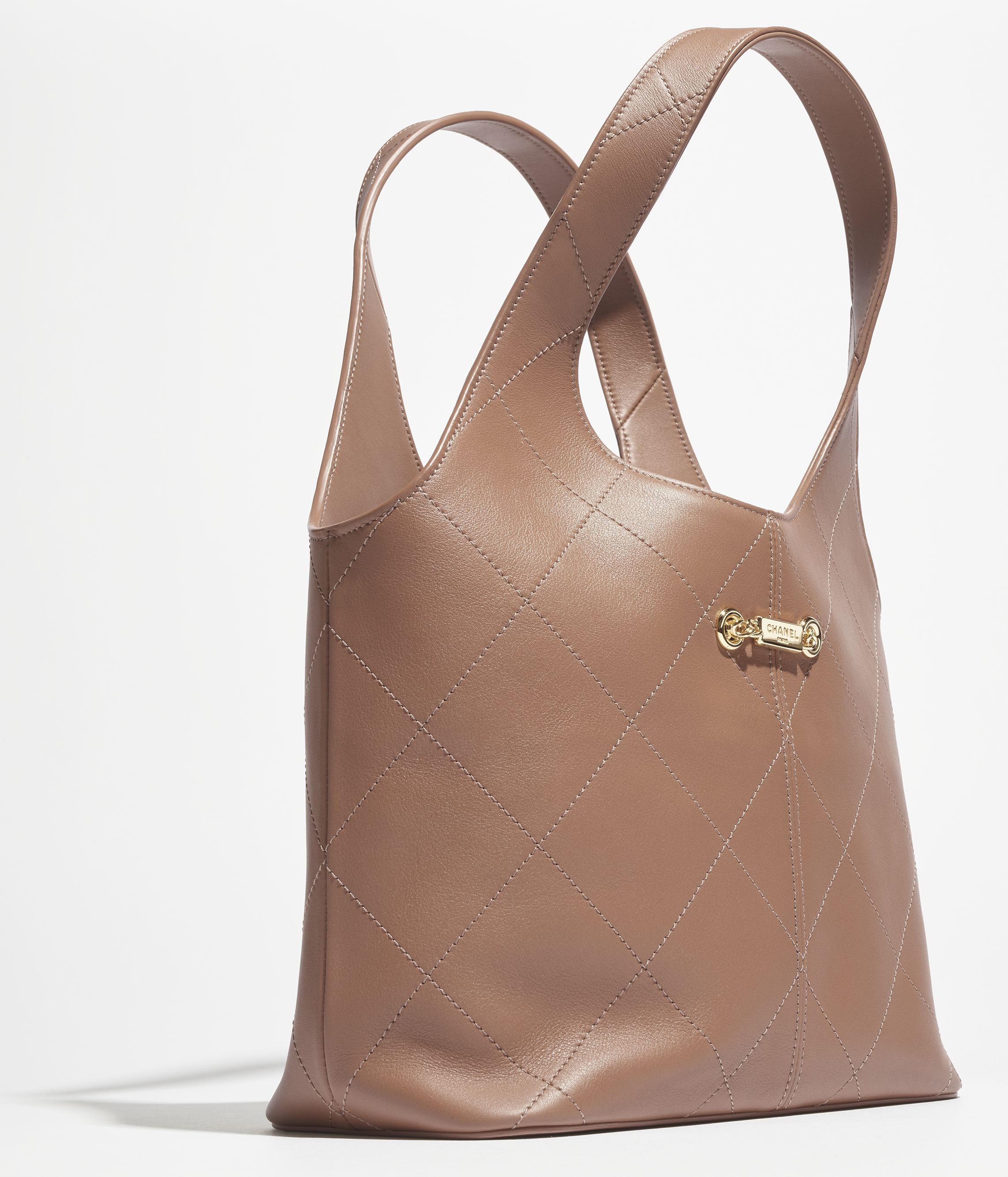 ショッピング バッグ、カーフスキン、ブラウン — ファッション