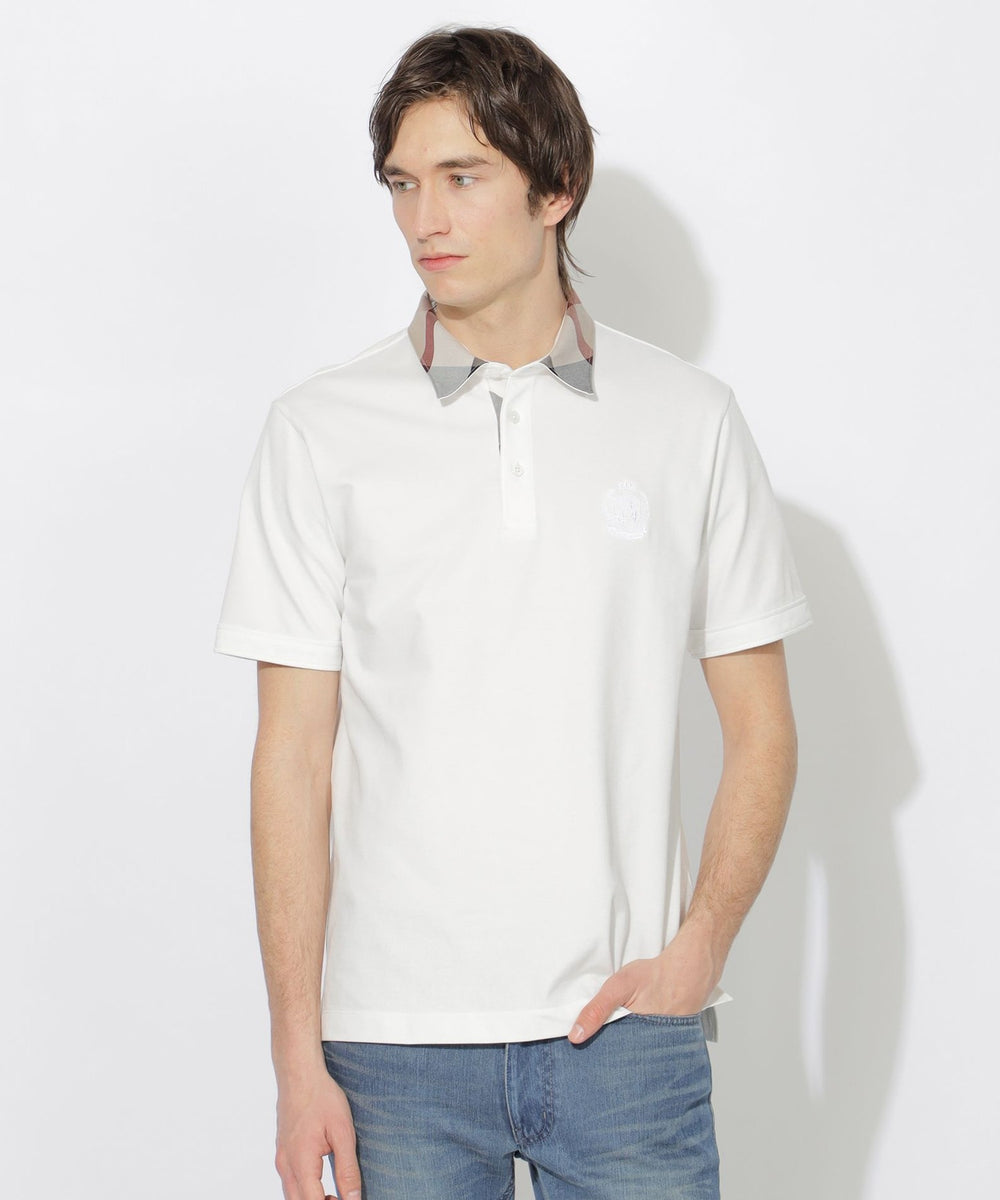 WEB・一部店舗限定】パーシャルチェックポロシャツ（WEB限定）｜BLACK