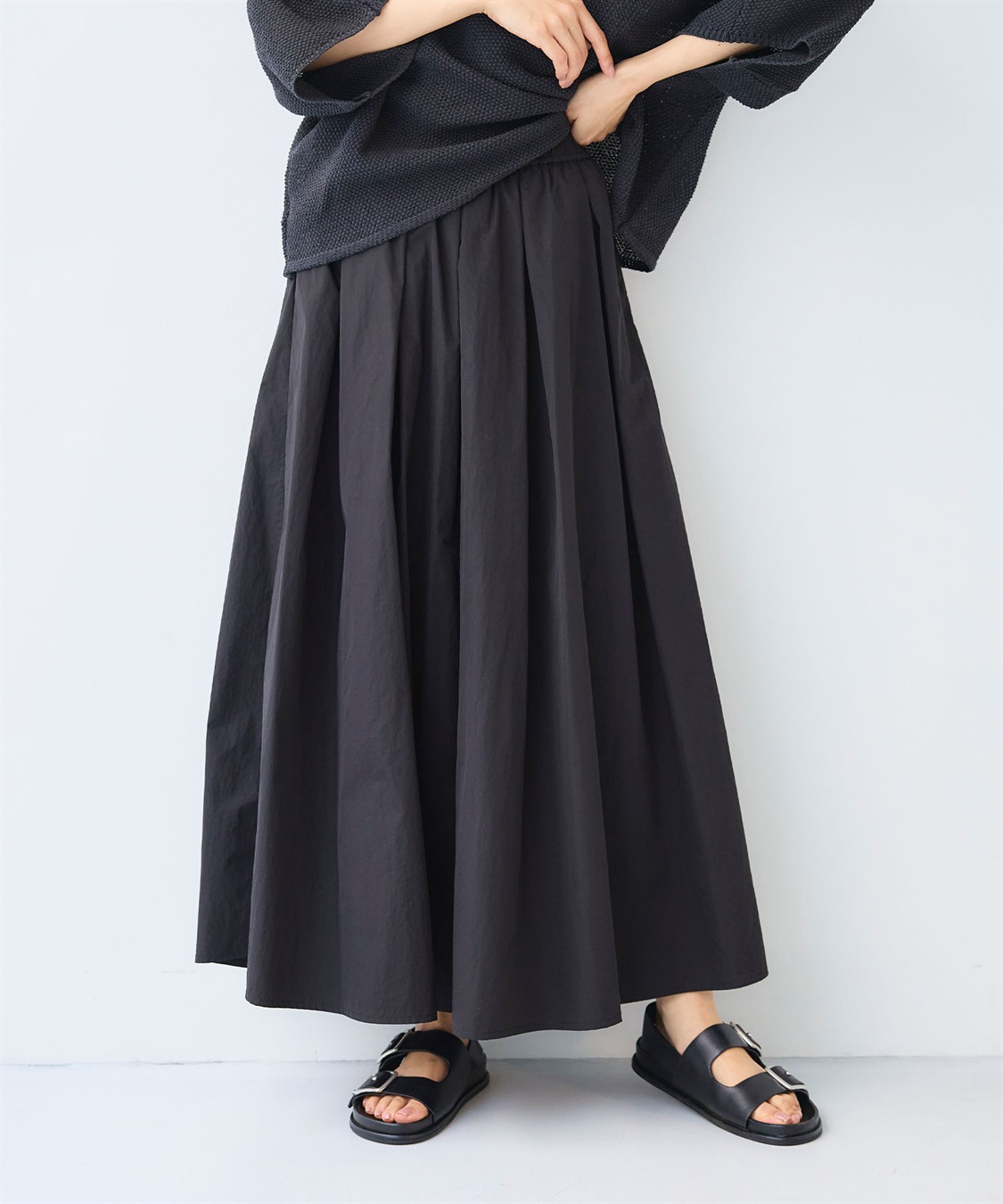 撥水》アクティかる ブライトナイロン撥水フレアスカート CROSS