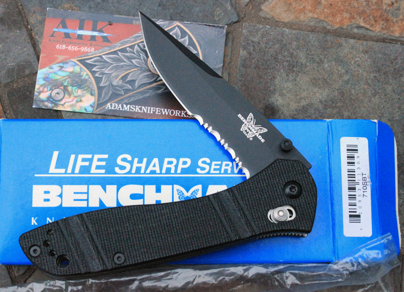 Early Benchmade McHenry & Williams Black Serr 710SBT w/ATS-34, AIK