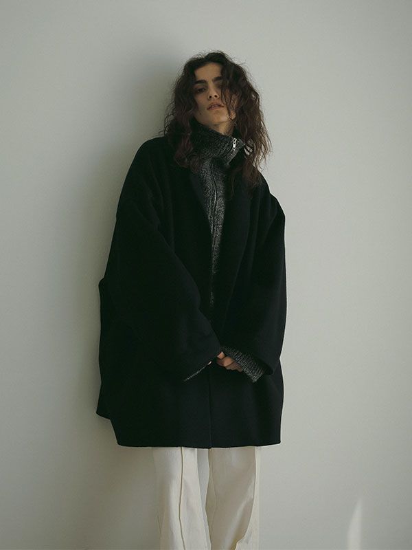 ETRE TOKYO - ウールリバーコクーンコート - BLACK | ADDICT WEB SHOP