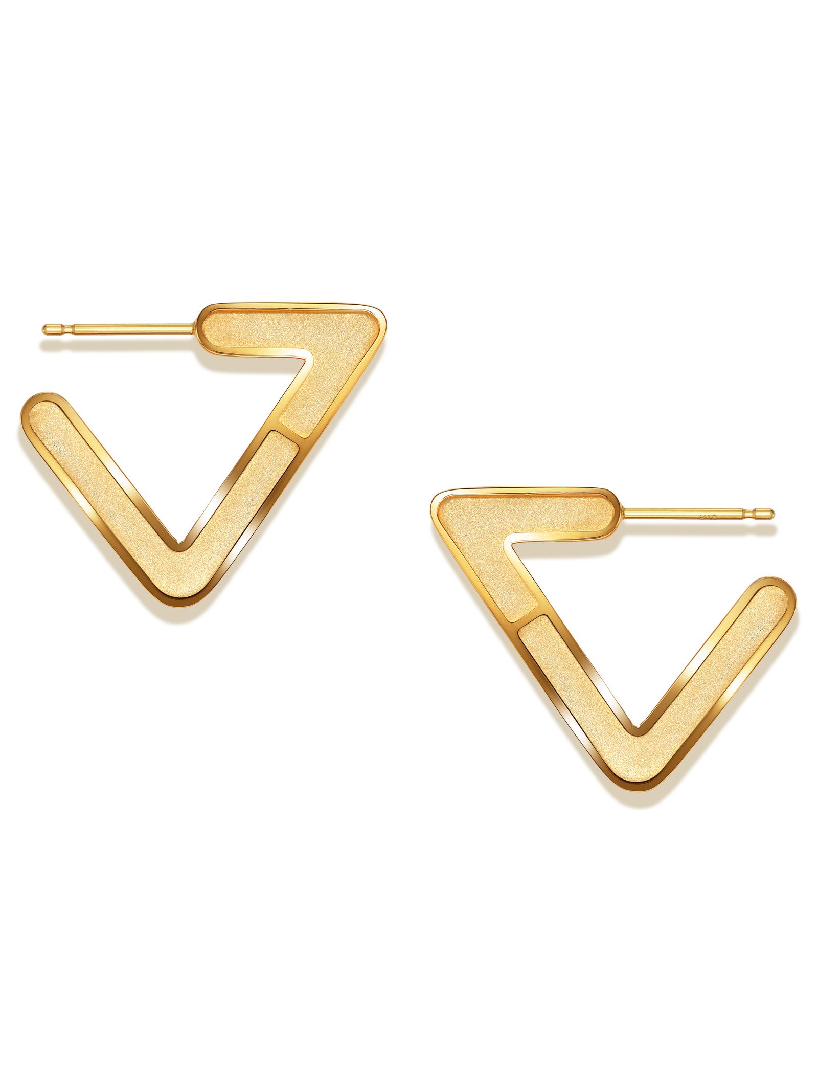 CAREERING - 【両耳用】 FRAME T 701 YELLOW - トライアングルピアス