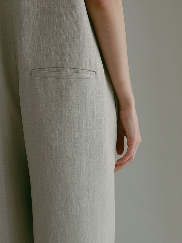 ETRE TOKYO - ノースリーブIラインオールインワン - LIGHT KHAKI