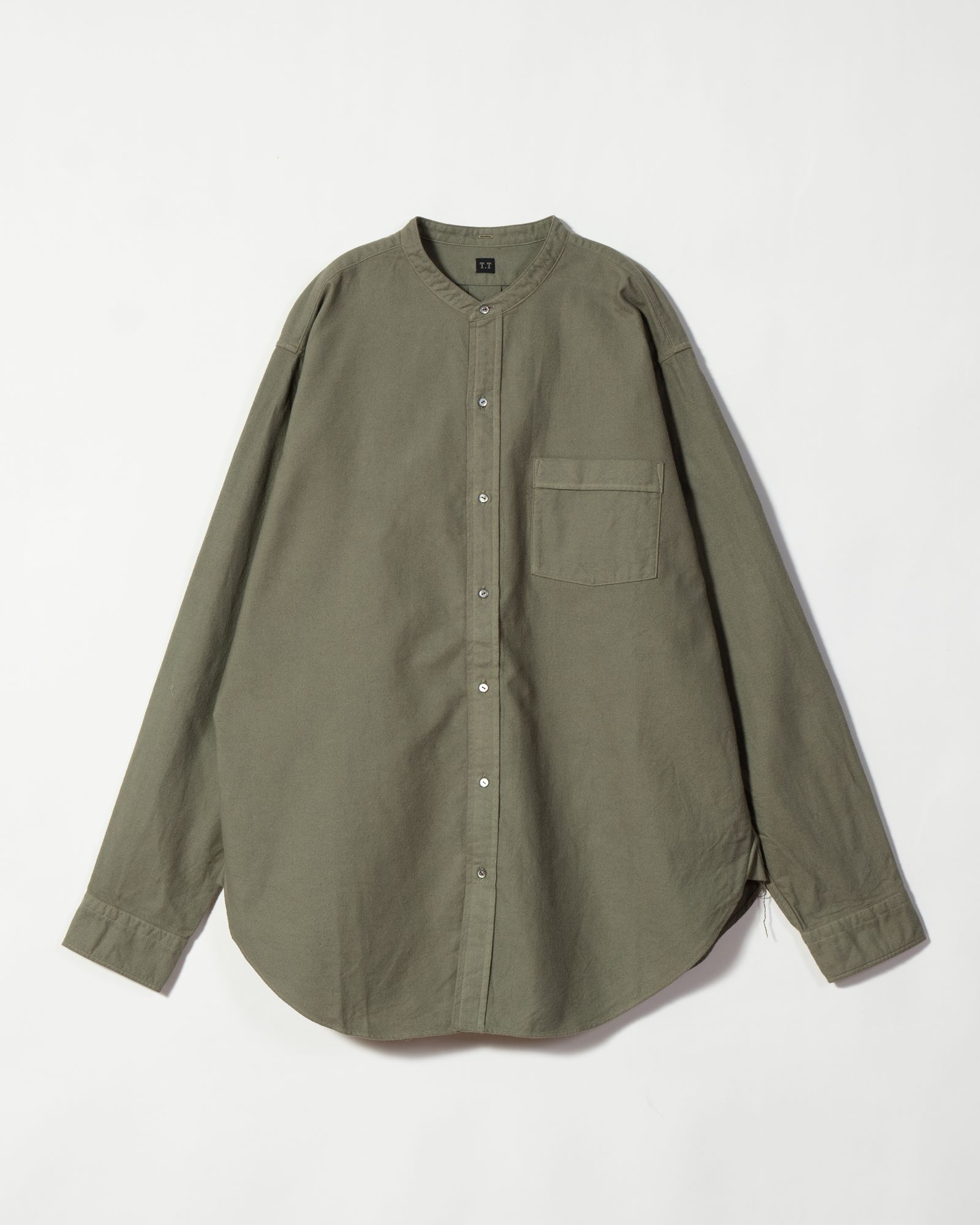 T.T - Lot.104 Band Collar Shirt Sage Green - TAIGA TAKAHASHI