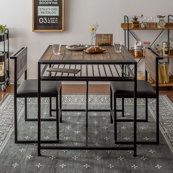 2人用 ヴィンテージウッド ダイニングテーブル Zigt〔ジグト〕 正方形