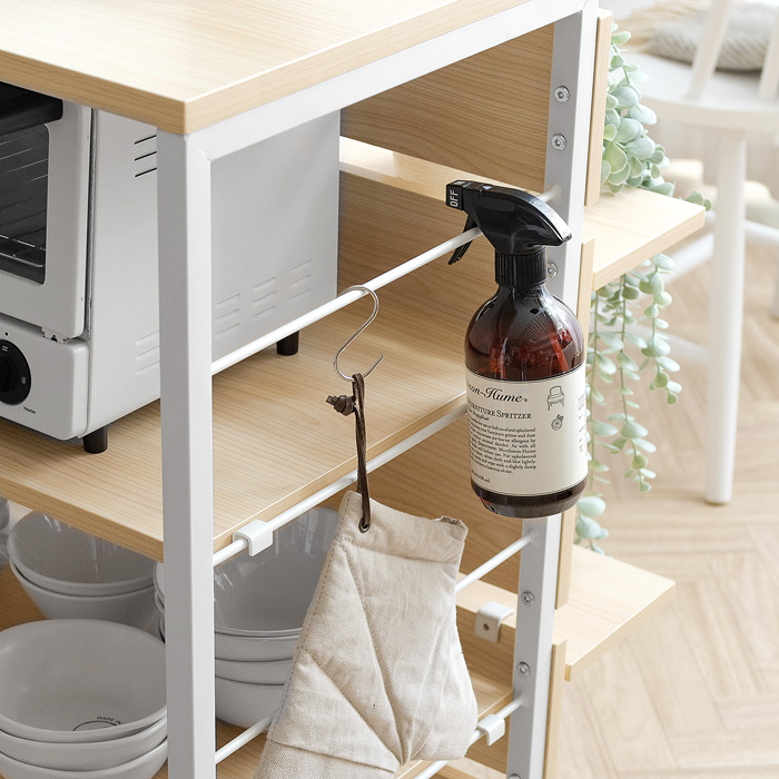 スライド棚付きキッチンカウンター emery(エメリー) 背面収納あり