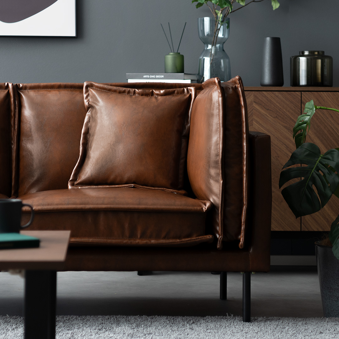 2人掛け ポケットコイルソファ レザー ファブリック Eric | 家具