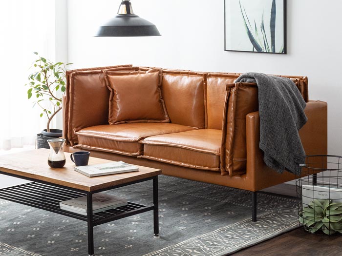 2人掛け ポケットコイルソファ レザー ファブリック Eric | 家具