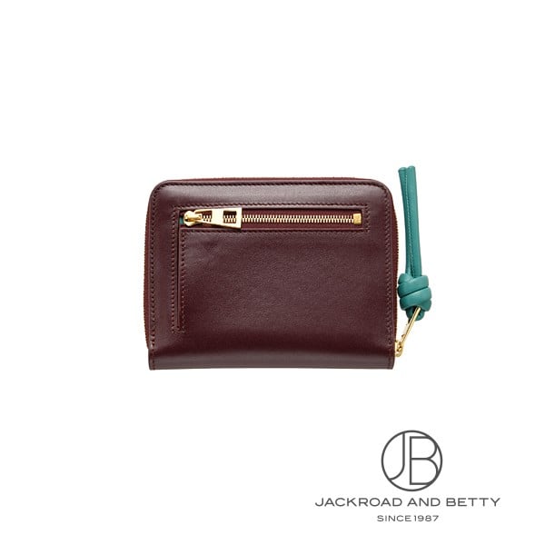 ノット コンパクト ジップ アラウンド ウォレット バーガンディー