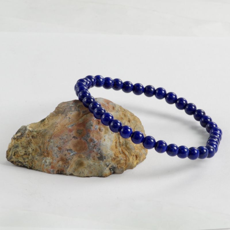 ラピスラズリ ブレスレット 4.6mm アフガニスタン産 4本ゴム仕様 男女兼用