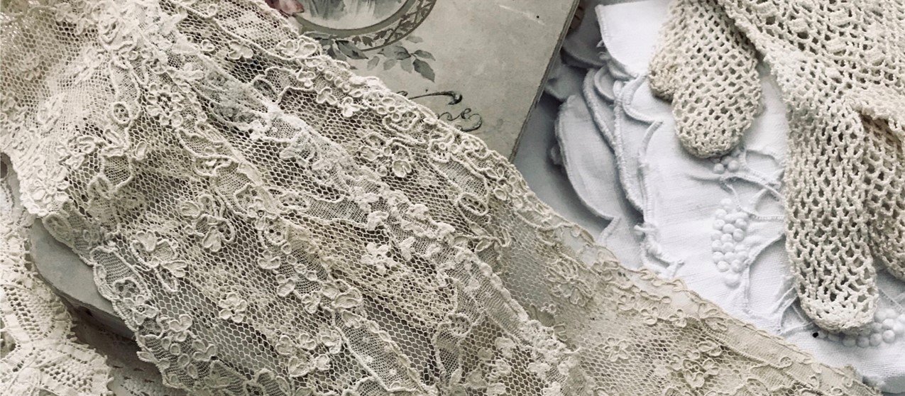 G-096 フランスアンティークコットンキャミソール レース＆コットン