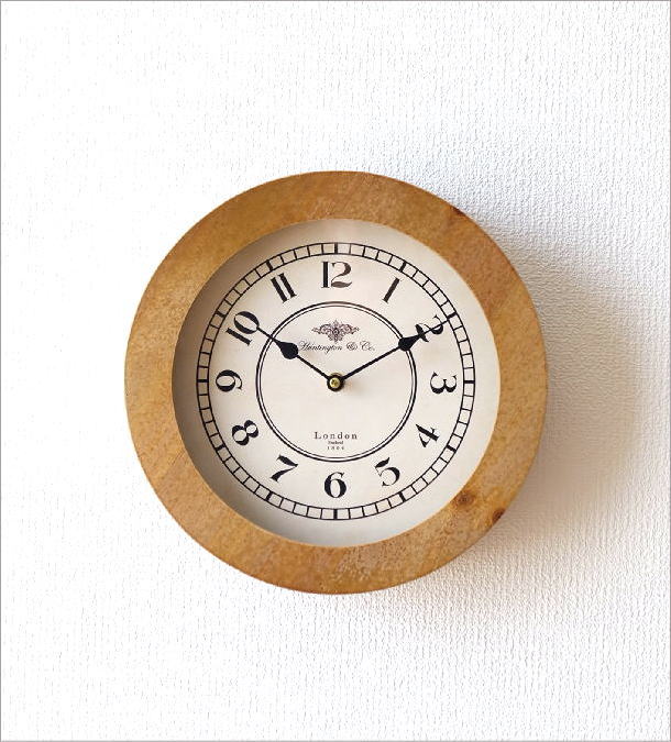 掛け時計 おしゃれ 木製 ナチュラル ウォールクロック 玄関