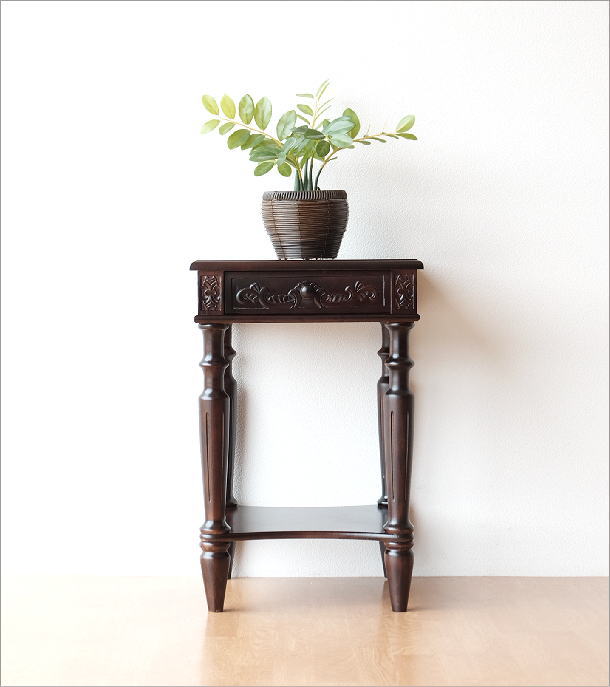 アンティーク 家具 サイドテーブル サイドチェスト 電話台 FAX台 完成