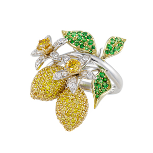 GSTV パラジウムシルバー950 天然ホワイトジルコン Mia ブローチ ZI 約