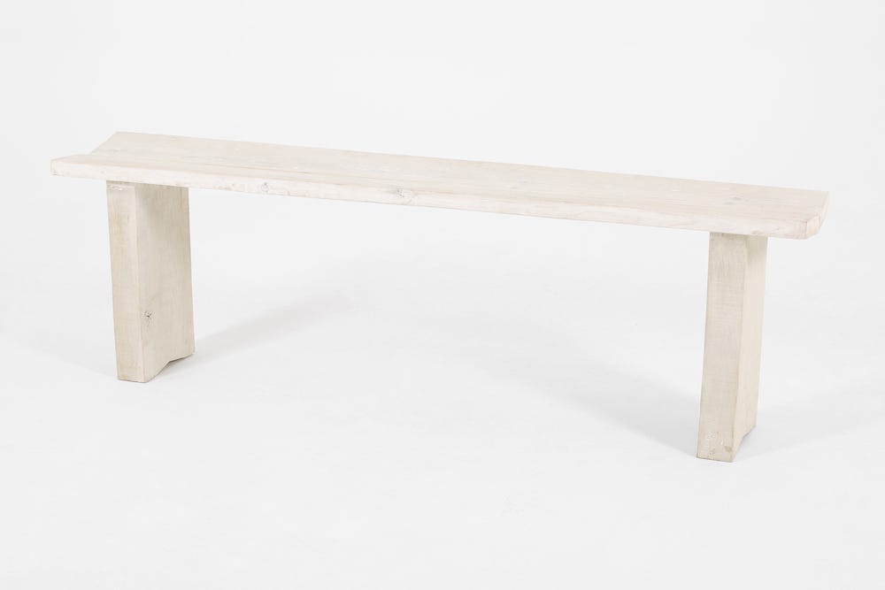 Simple white washed bench | Hire & Rental | Granger Hertzog